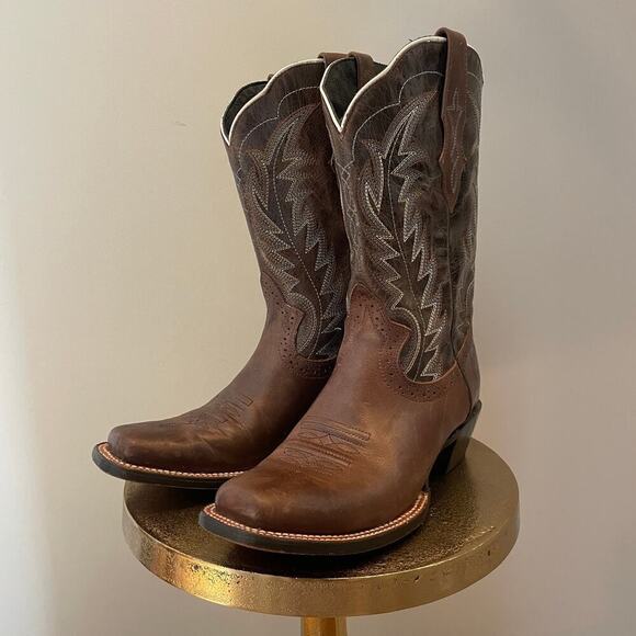 JB Dillon Reserve 9.5B Leather Cowboy Boots | Brown, Handmade in Mexico - Picture 8 of 11